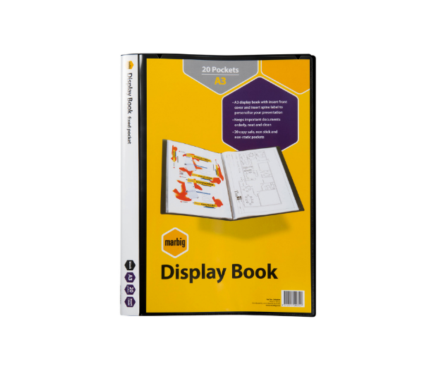 Picture of Display Book A3 20 Pocket Black Insert Cover