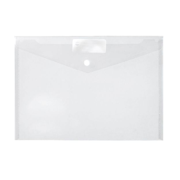 Picture of Marbig Document Envelope A4 PP with Press Stud Clear